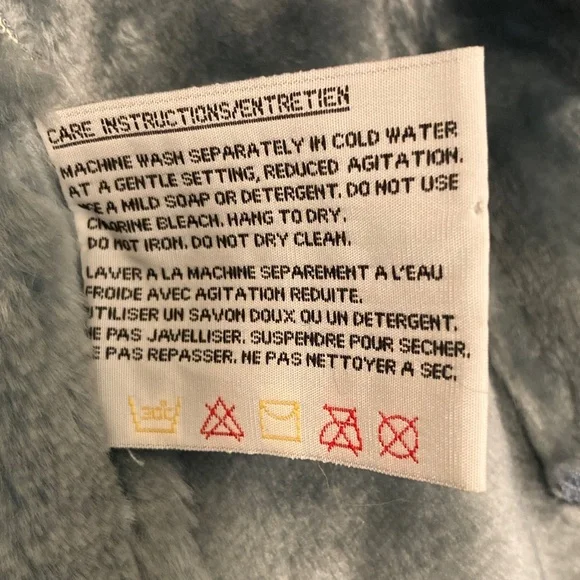 Woman’s Faux Fur Trim Jacket - Soft Blue - Picture 10 of 14